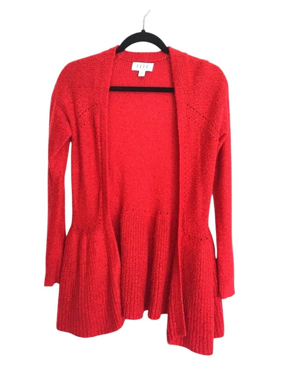 ELLE- WOMENS RED LONG SLEEVE OPEN FRONT CARDIGAN SWEATER SIZE X-SMALL